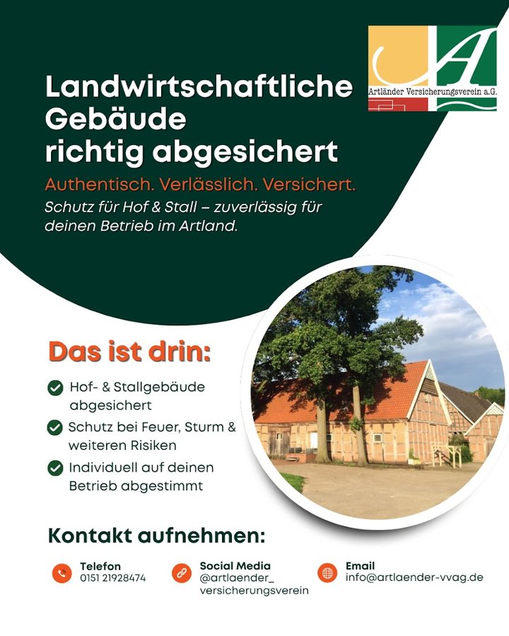 Instagram-Beitrag: Landwirtschaftliche Gebäudeversicherung
