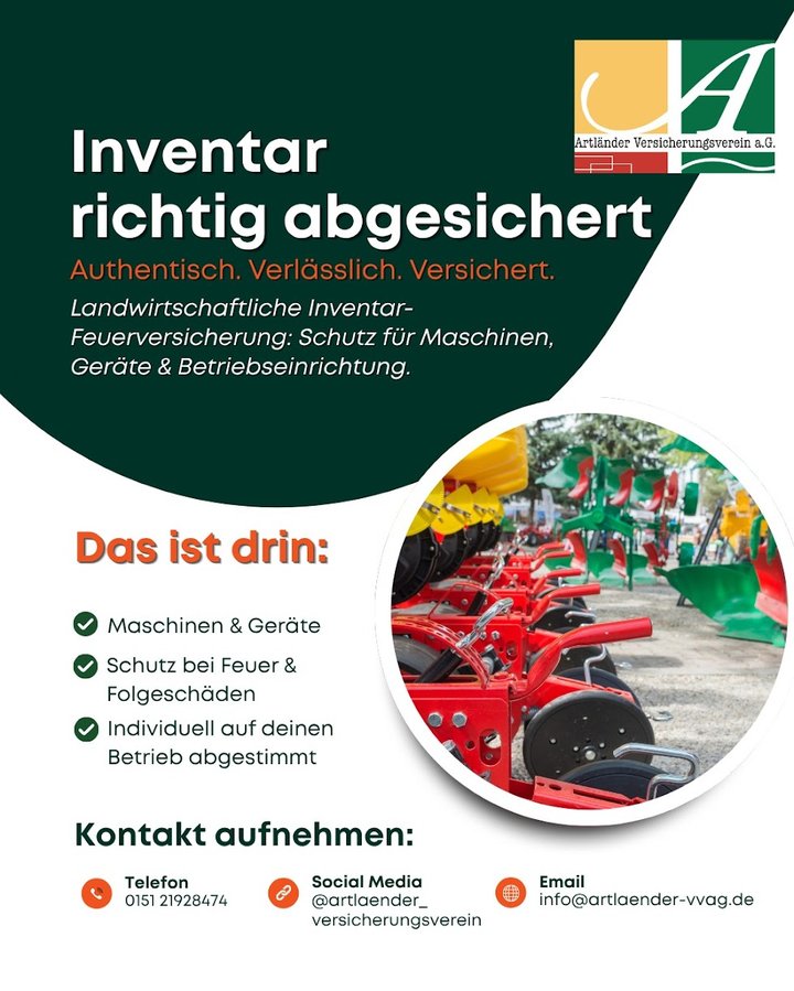Instagram-Beitrag: Landwirtschaftliches Inventar richtig abgesichert